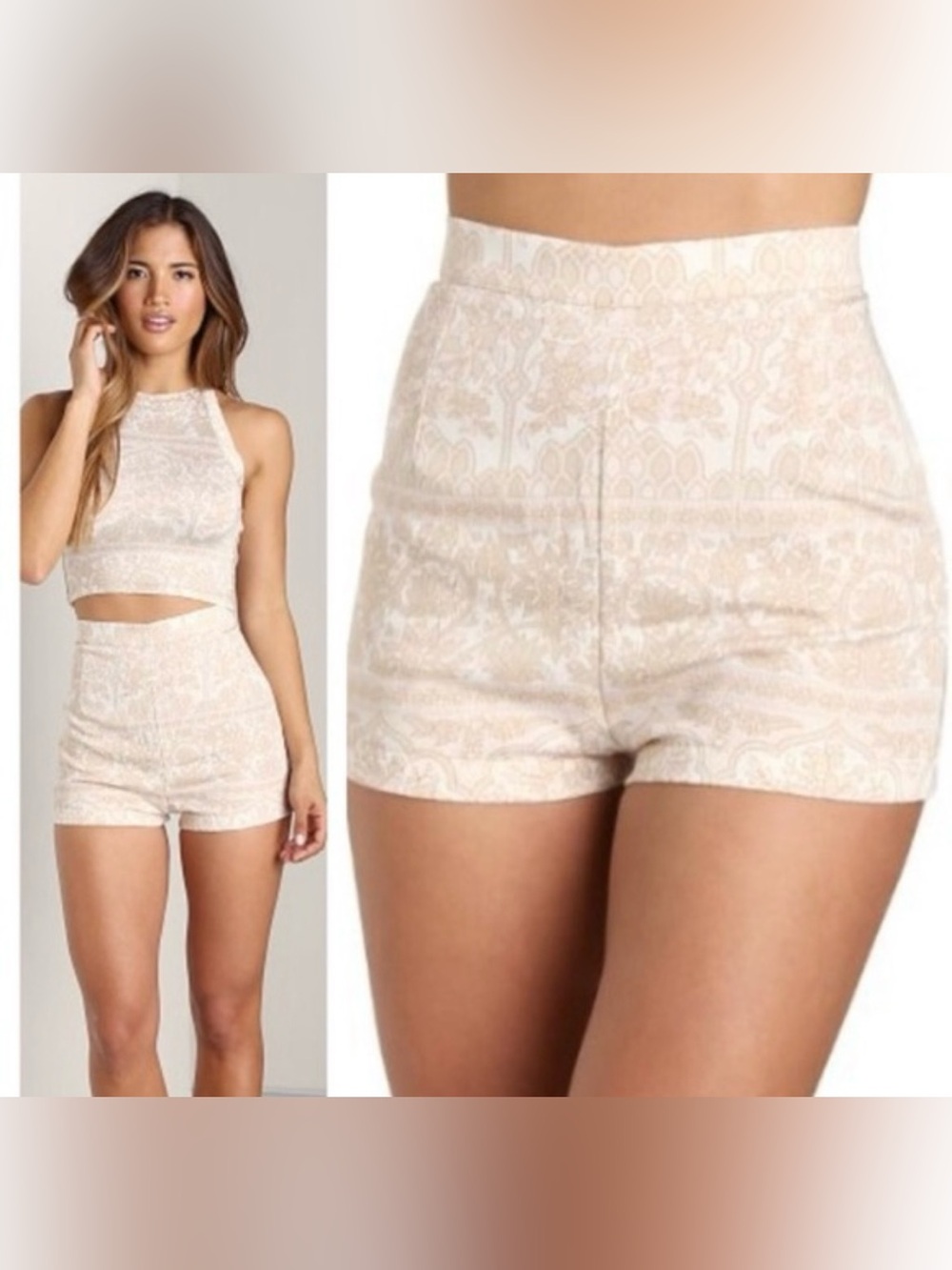 Novella Royale Luna Shorts in White Chantilly Cream, xs new with tags!